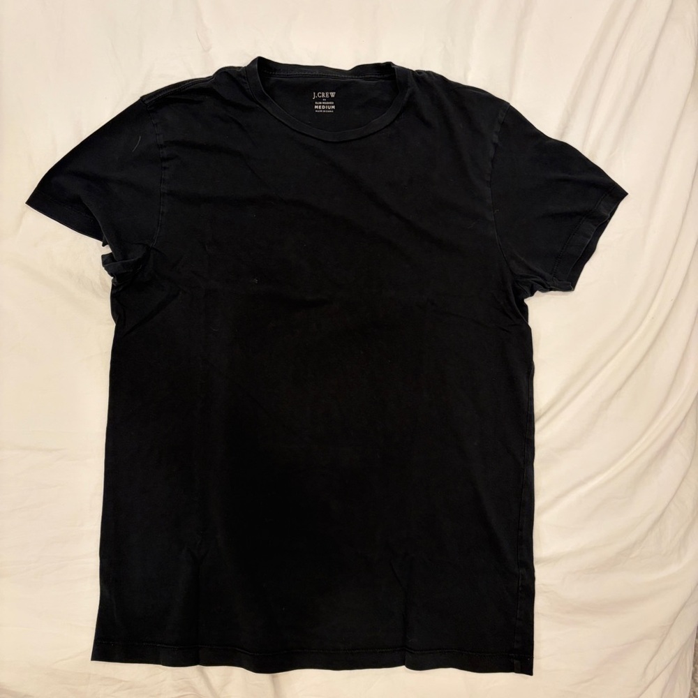 J CREW Men’s Black Cotton Short-Sleeve Slim Fit Tee M